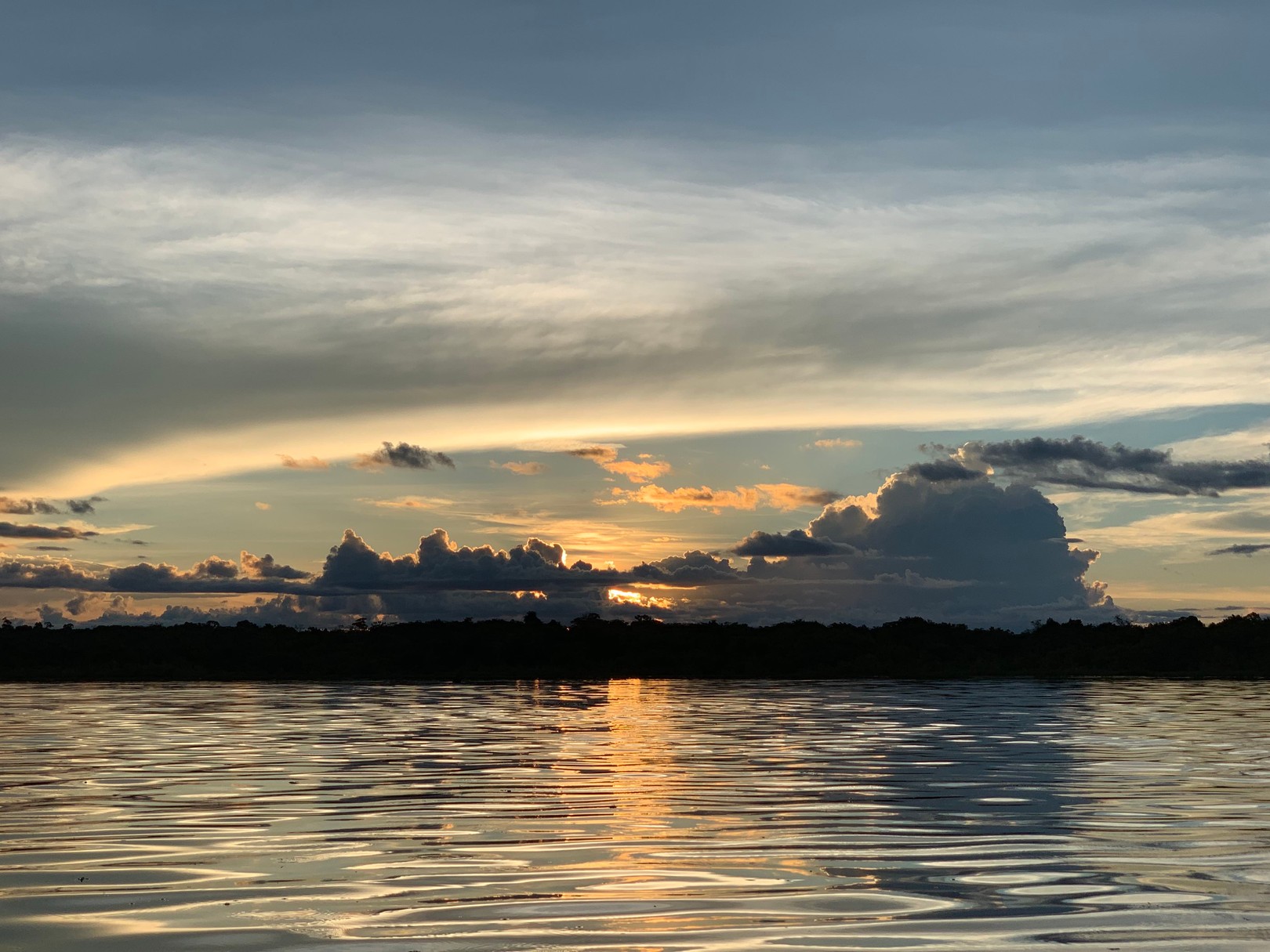 a beautiful sunset over the amazon (after an afternoon watching amazon river dolphins)